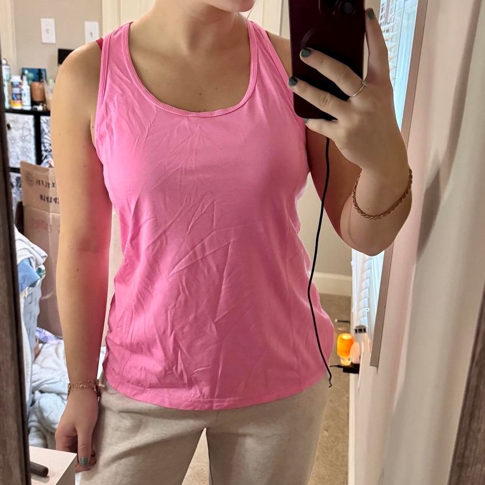 Women's Pink Athletic Tank Top L